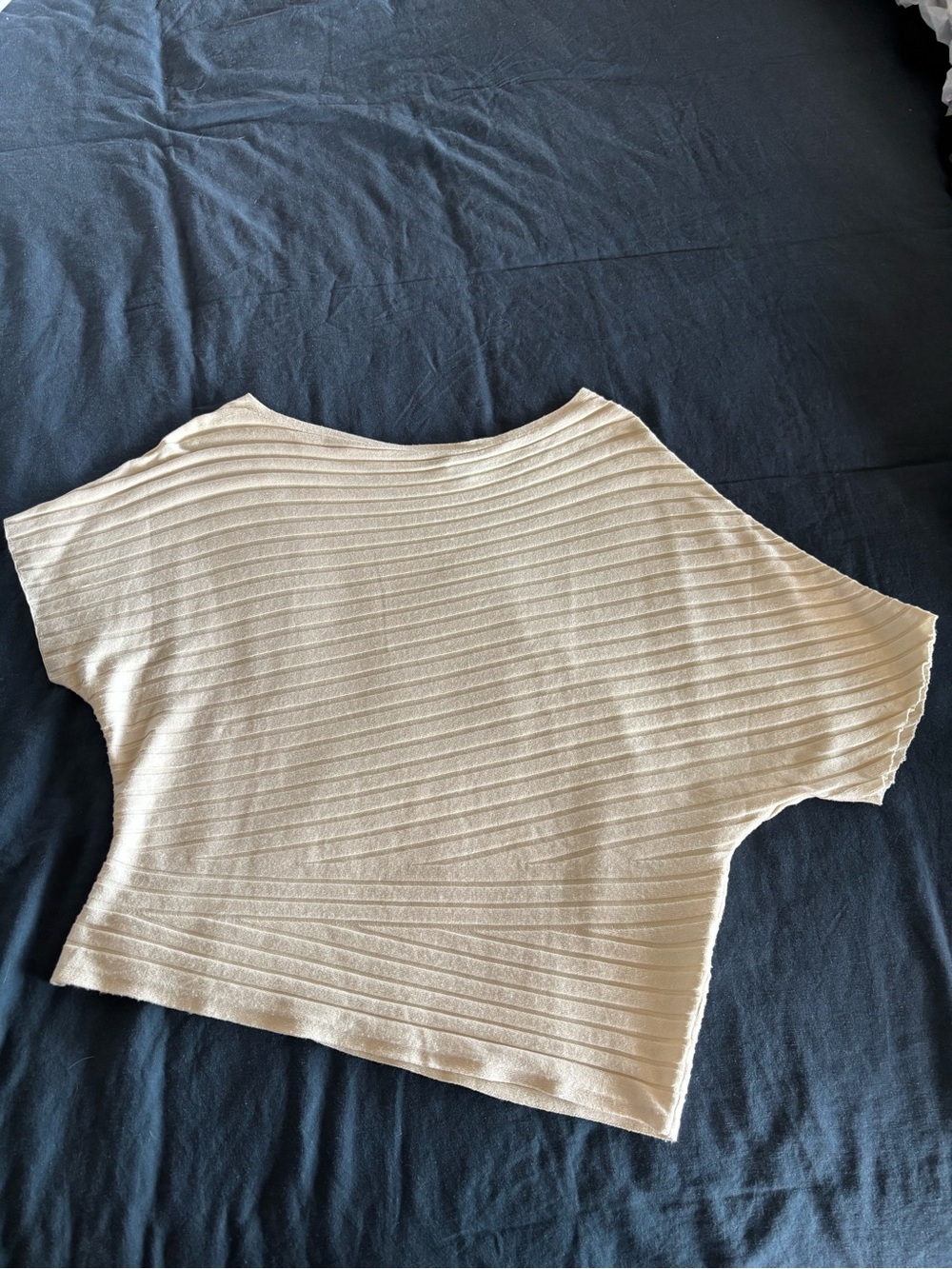 Banana Republic Cream Ribbed Knit Top